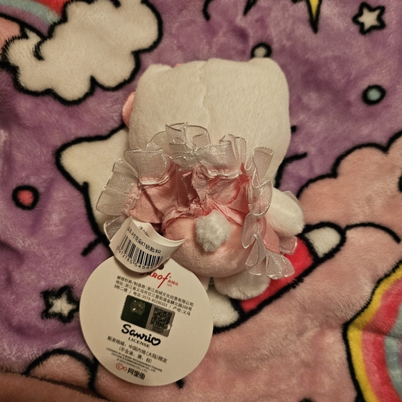 Hello kitty plush keychain pink spring dress sanrio plush keychain valen… - Picture 2 of 3